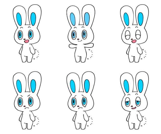 仮うさぎ画像素材